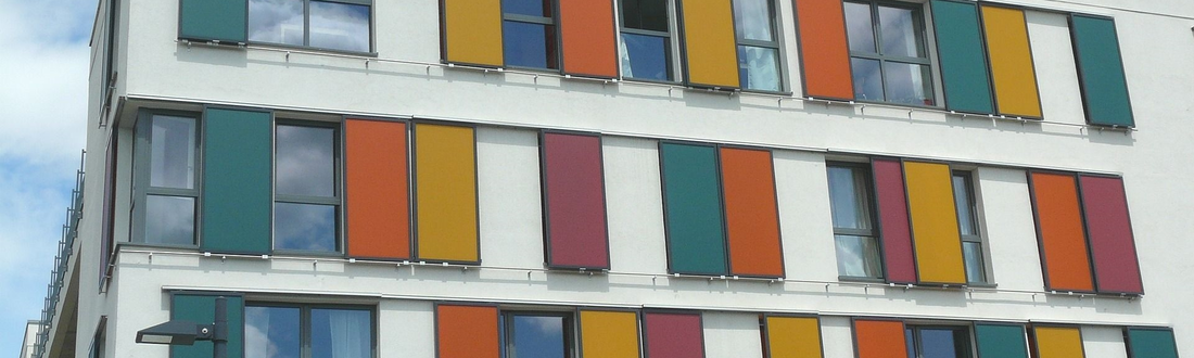 Fassade eines Studentenwohnheims