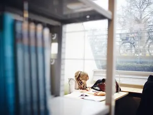 Bibliothek, Bücher im Regal