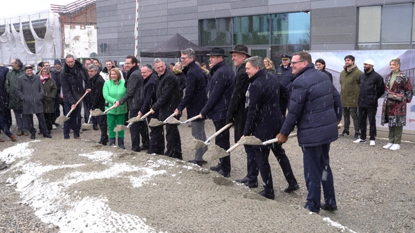 Severla people during a groundbreaking ceremony